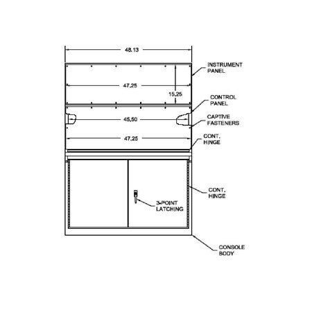Wiegmann Console Body, 50 in. H x 48 in. W x 23 in. L, Carbon Steel WC1448BD